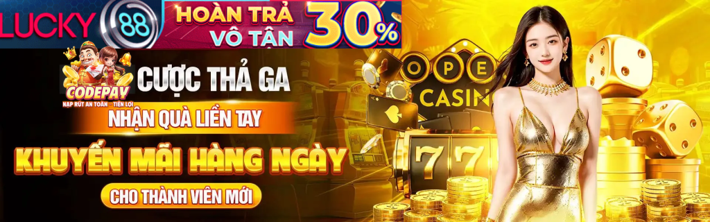 Banner quảng cáo sảnh game Lucky88 tại nhà cái xwinner